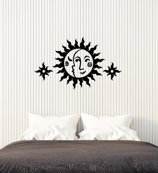 Vinyl Wall Decal Sun And Moon Face Ornament Children's Room Decor Stickers (3768ig)