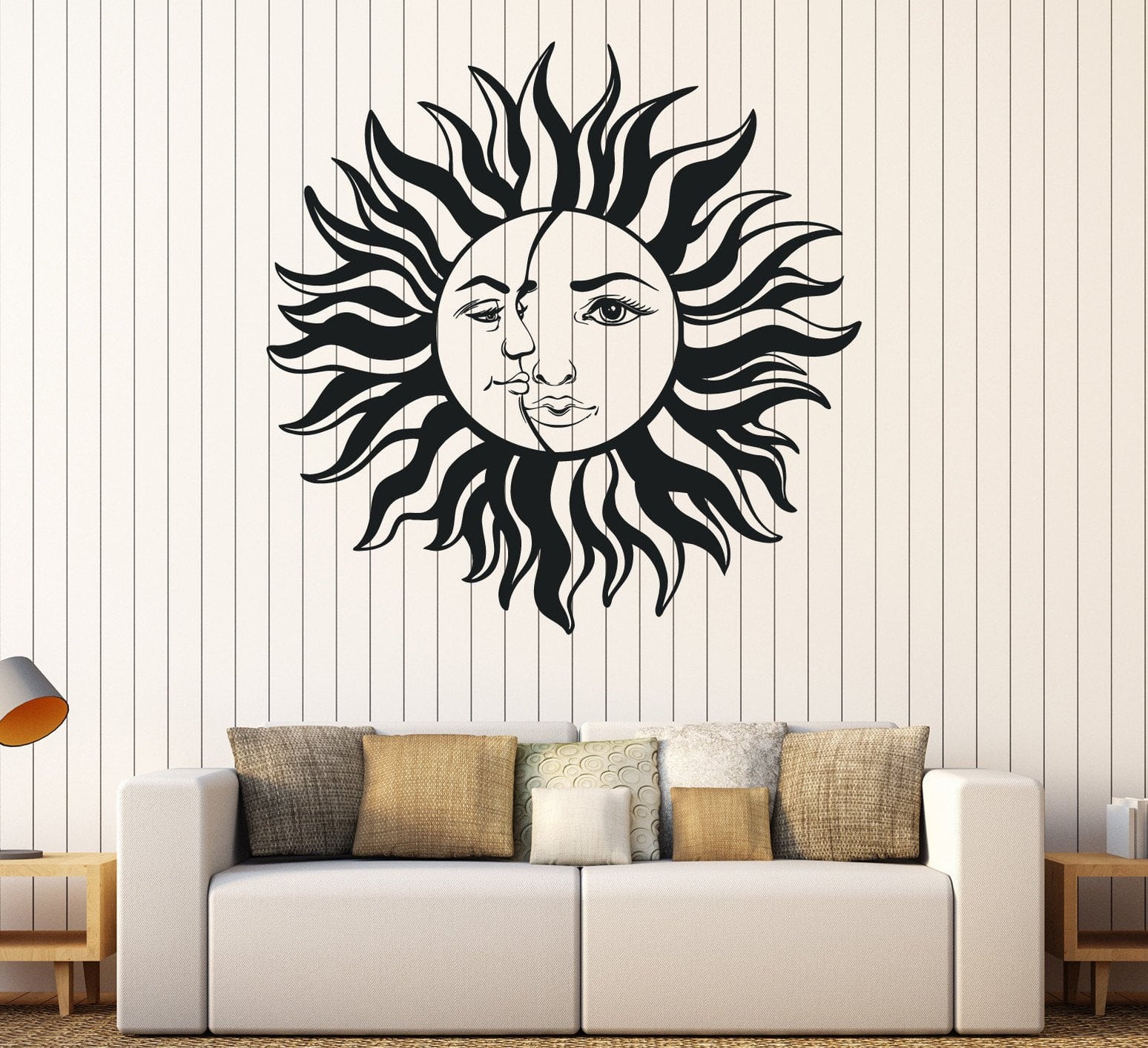 Vinyl Wall Decal Sun Moon House Interior Room Decoration Stickers Uniq ...