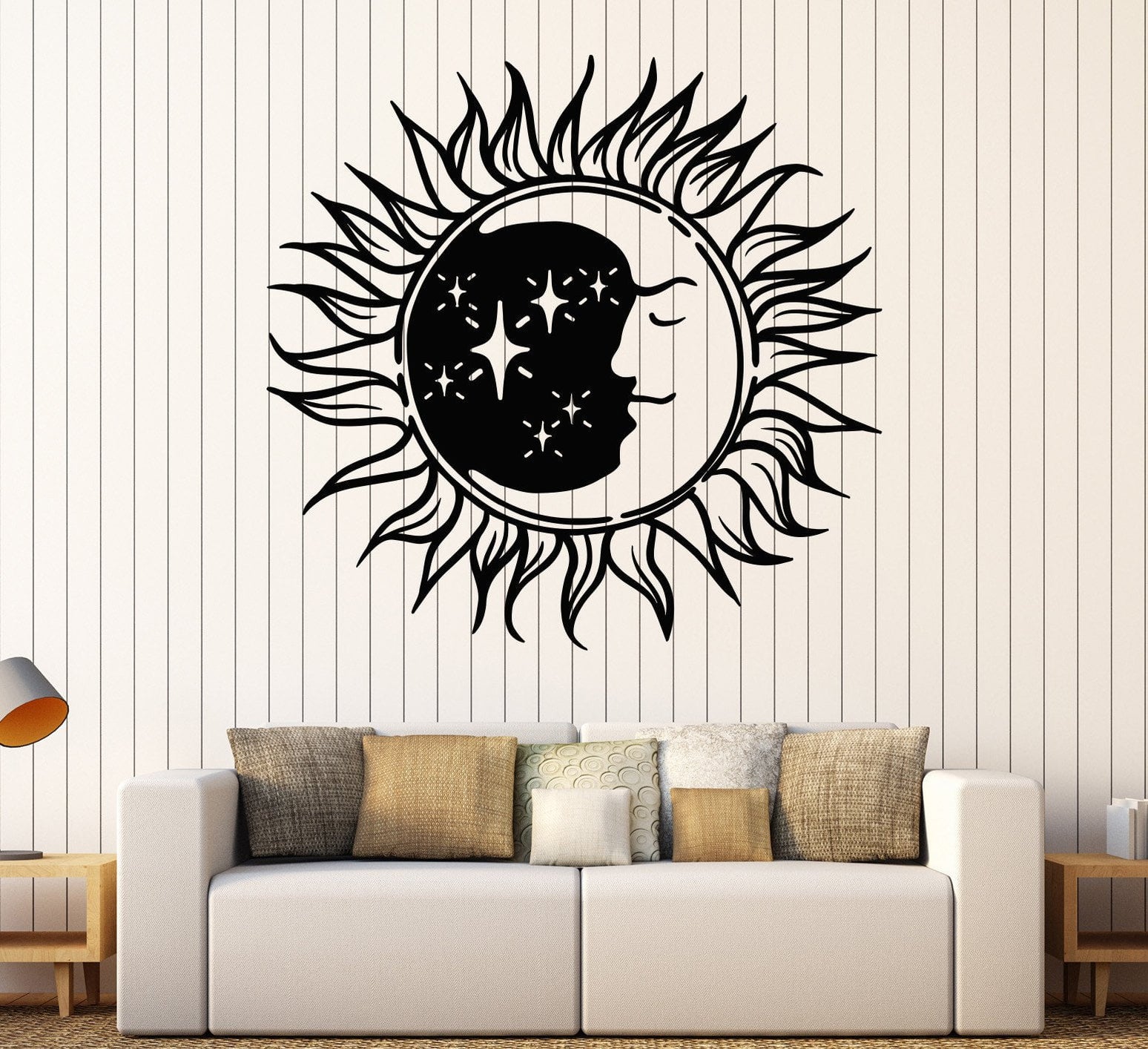 Vinyl Wall Decal Sun Moon Night Bedroom Design Symbol Stickers Unique ...