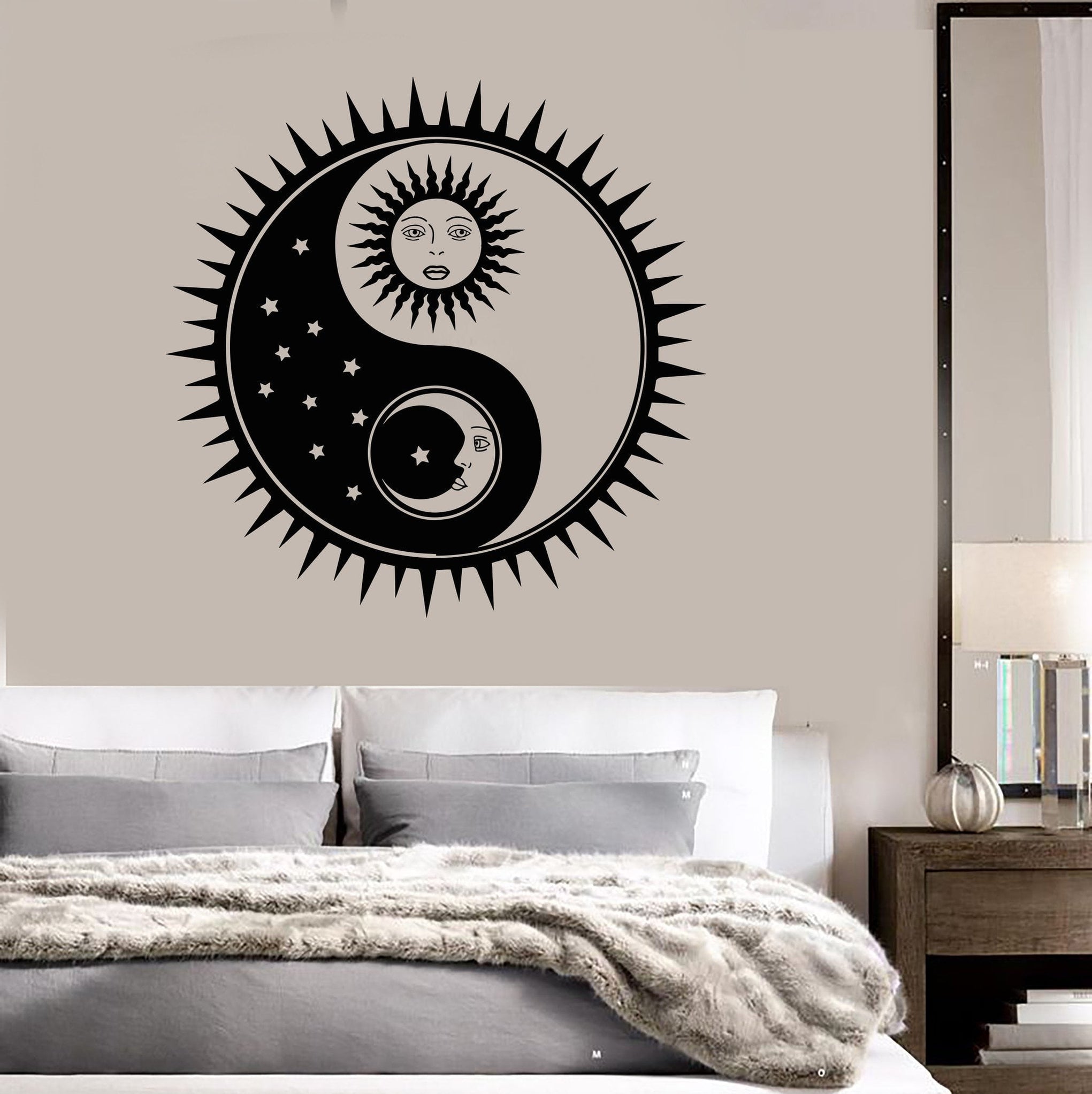 Vinyl Wall Decal Sun Moon Stars Bedroom Home Interior Stickers Unique ...