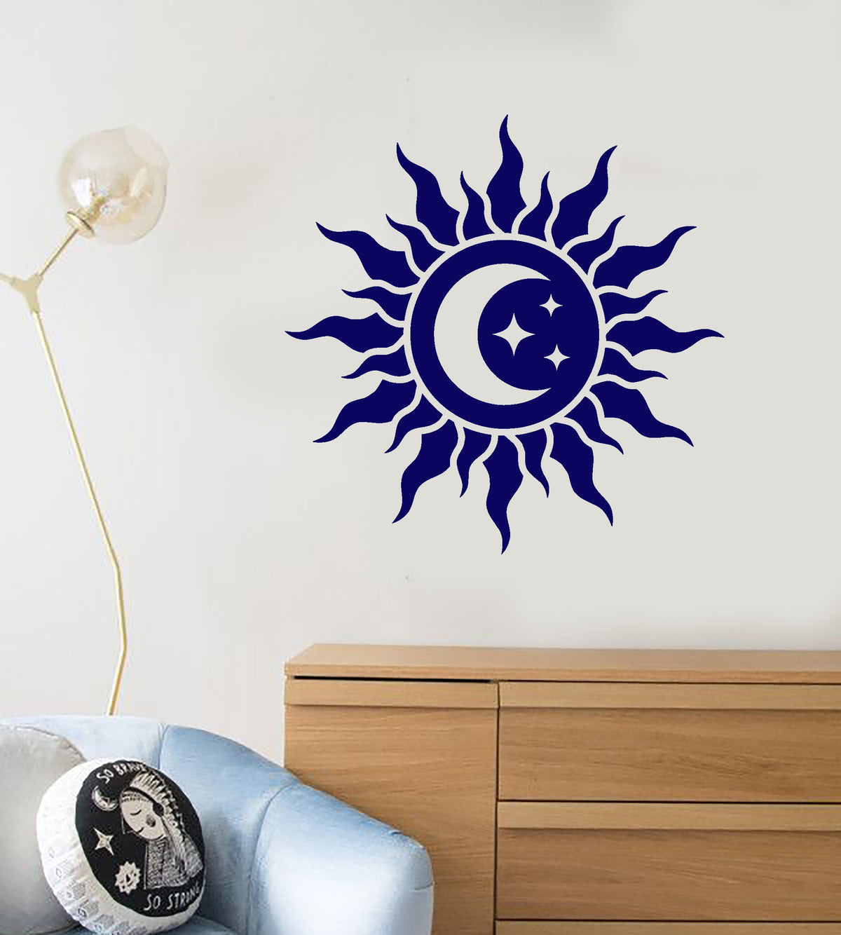 Vinyl Wall Decal Abstract Moon Star Sun Baby Room Decor Stickers (2422 ...