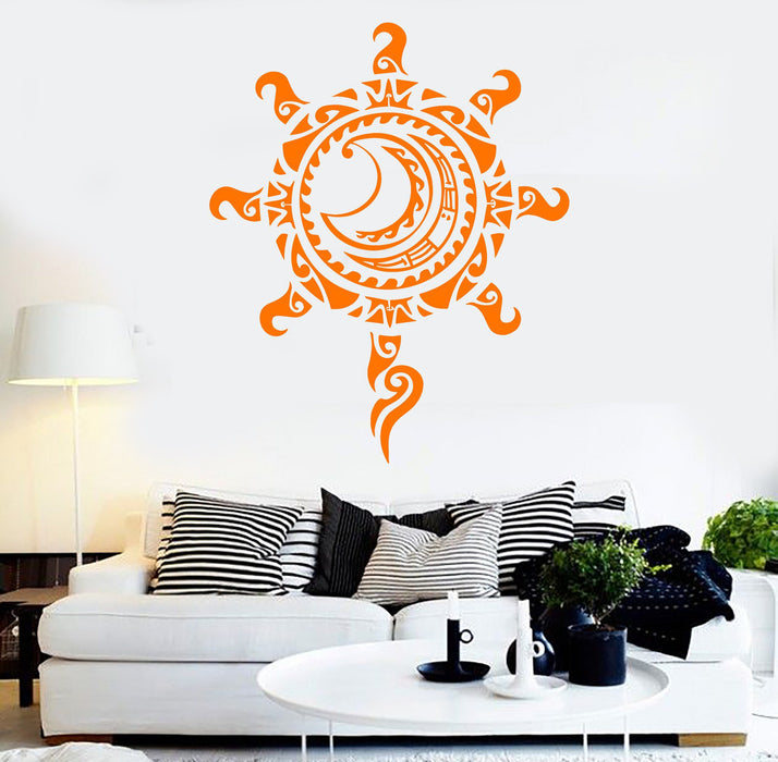 Vinyl Wall Decal Sun Moon Tribal Art House Interior Stickers Unique Gift (ig4056)