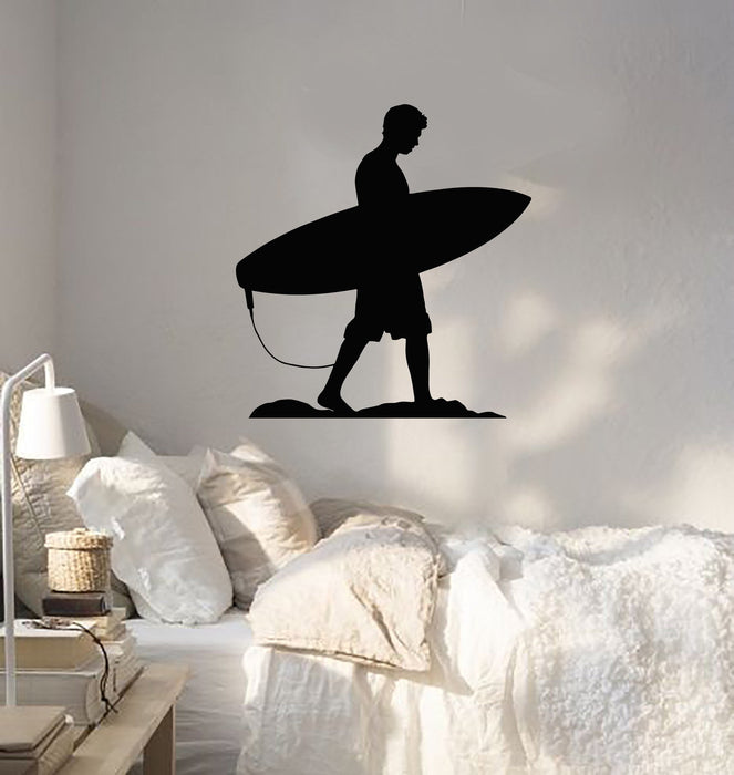 Wall Stickers Vinyl Decal Serfer Serfing Water Sport Ocean Beach Decor  z1580