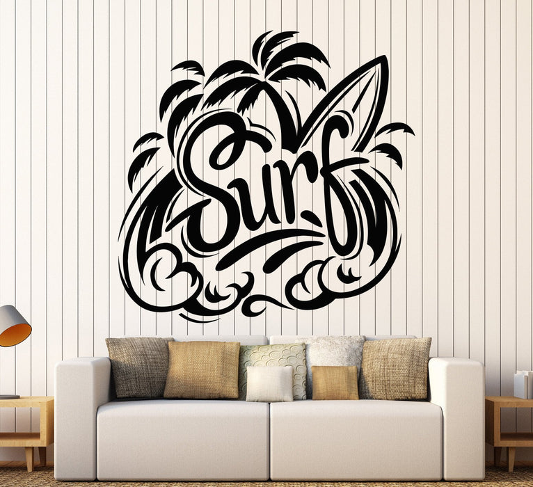 Vinyl Wall Decal Beach Style Surfing Surfer Water Sports Stickers Unique Gift (884ig)