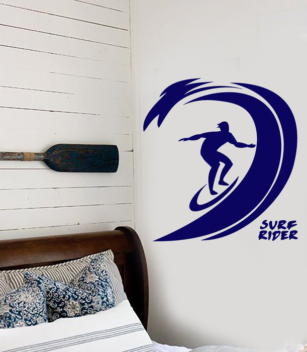 Vinyl Wall Decal Surfing Sports Waves Surfboard Rider Stickers (2289ig)