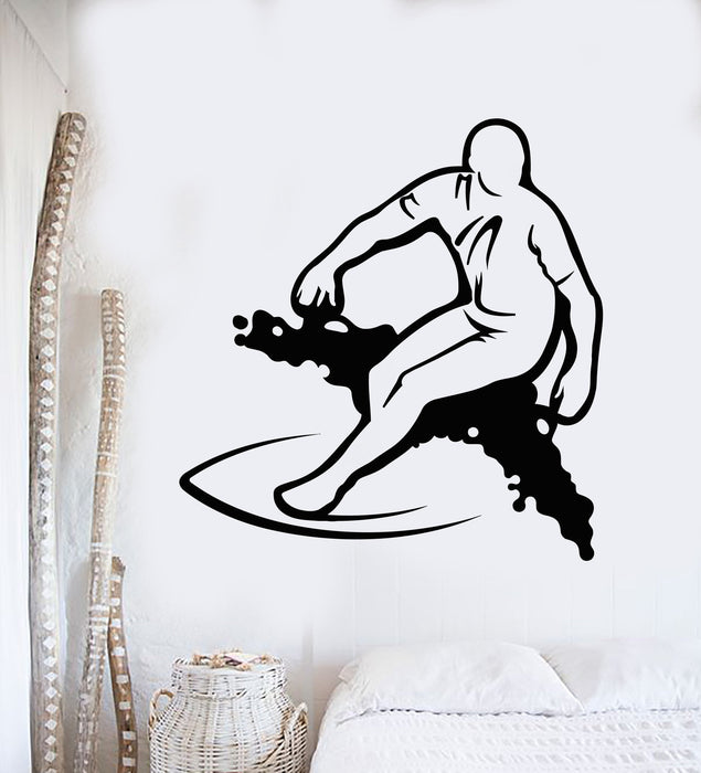 Vinyl Wall Decal Surfing Surfer Extreme Sports Stickers Unique Gift (610ig)