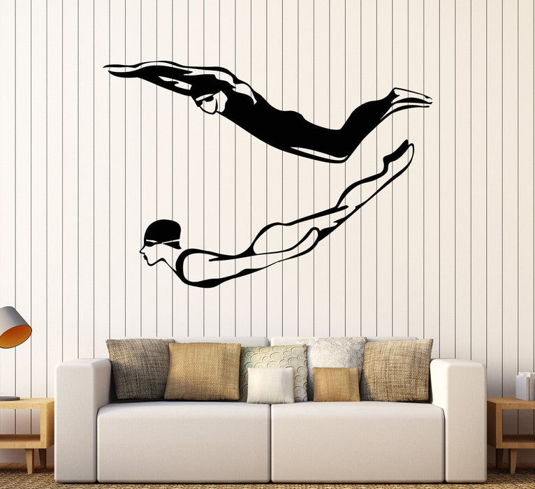Autocollant mural en vinyle pour nageur, piscine, sports nautiques, cadeau unique (1051ig)