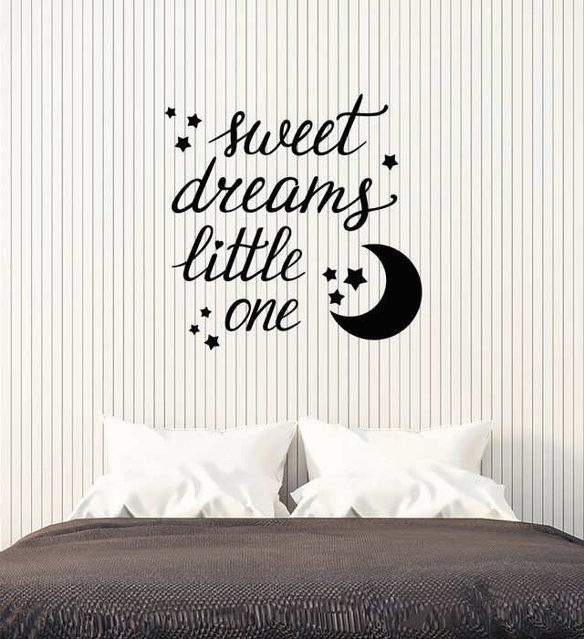 Vinyl Wall Decal Quote For Baby Room Sweet Dreams Moon Stars Stickers (3723ig)