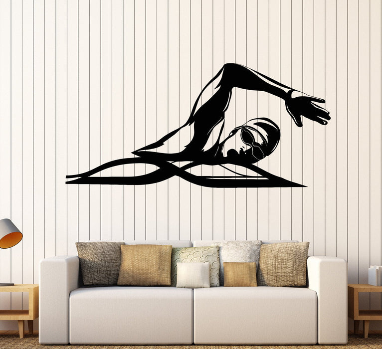 Vinyl Wall Decal Swimming Pool Water Sports Swimmer Stickers Unique Gift (1546ig)
