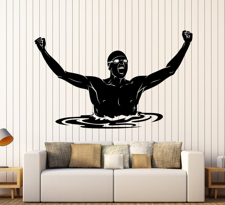 Vinyl Wall Decal Swimmer Swimming Pool Swim Sport Stickers Unique Gift (ig3768)