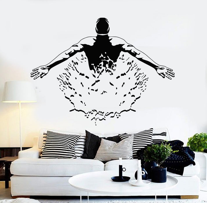 Vinyl Wall Decal Swimmer Pool Swimming Pool Swim Mural Stickers Unique Gift (ig4216)