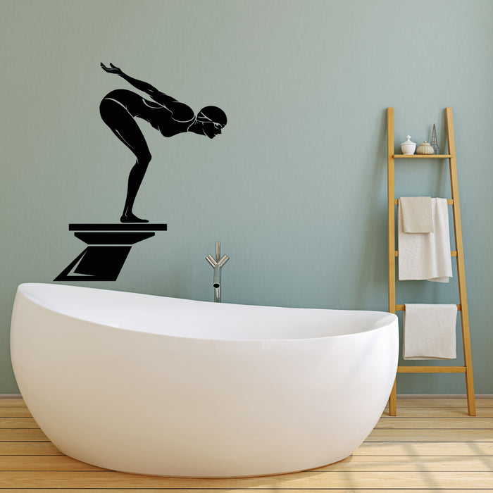 Vinyl Wall Decal Olympic Swimmer Water Sports Swimming Pool Stickers (3142ig)