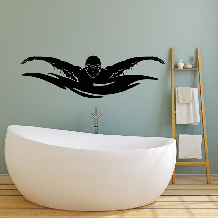 Vinyl Wall Decal Water Sports Olympic Games Pool Swimming Stickers (3403ig)