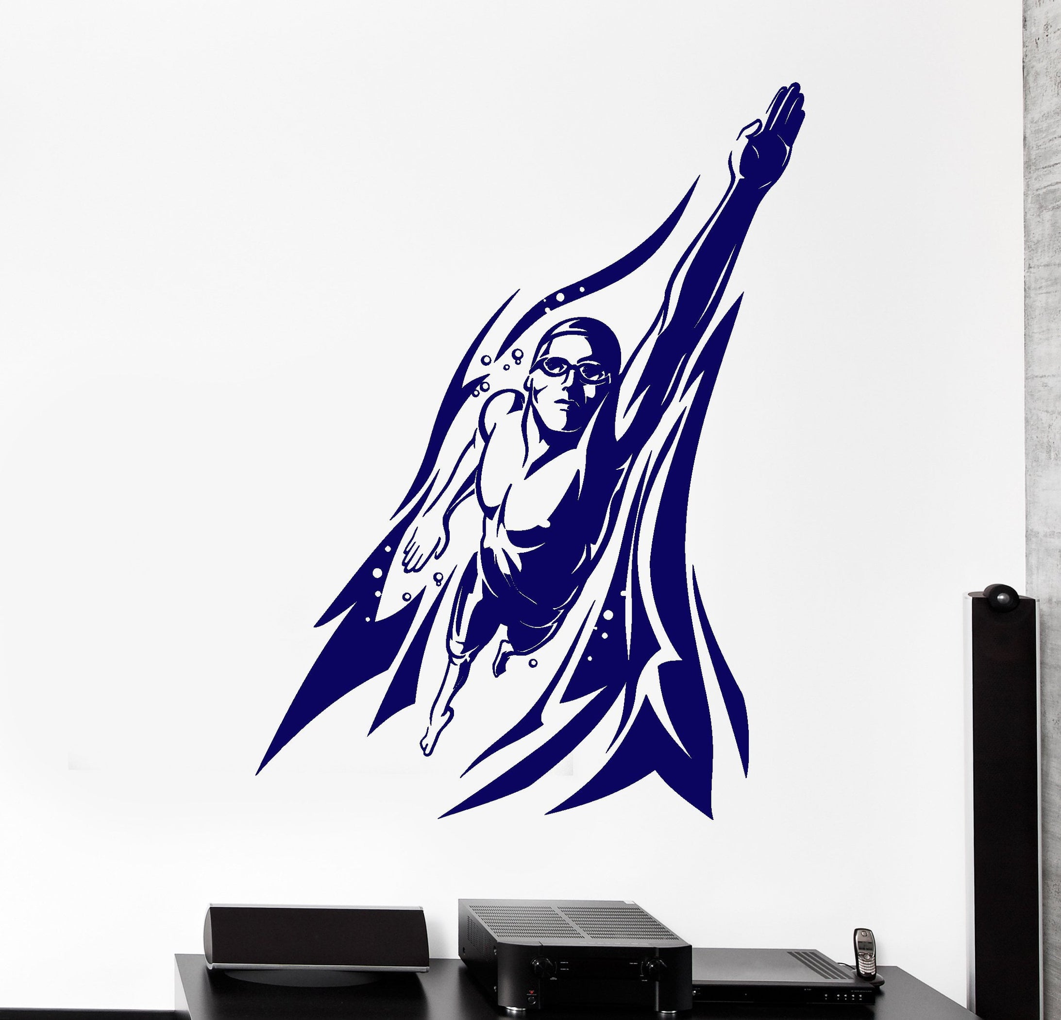 Vinyl Wall Decal Swimming Pool Water Sports Swimmer Stickers Unique Gi ...