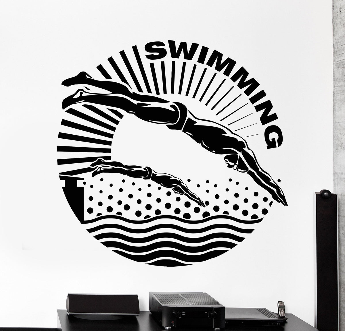 Vinyl Wall Decal Swimmer Water Sport Swimming Pool Stickers Unique Gif ...