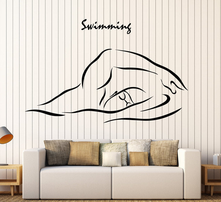 Cool Vinyl Wall Decal Swimming Swim Swimmer Water Sports Stickers Unique Gift (ig4537)