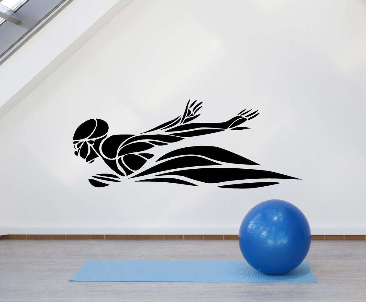 Vinyl Wall Decal Swimmer Swimming Pool Water Sports Stickers (2701ig ...