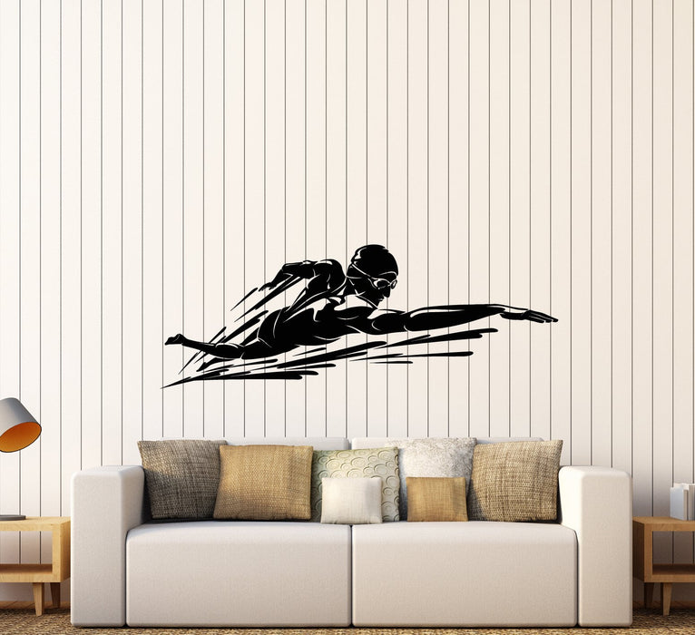 Vinyl Wall Decal Swimming Pool Swimmer Water Sports School Stickers (3133ig)