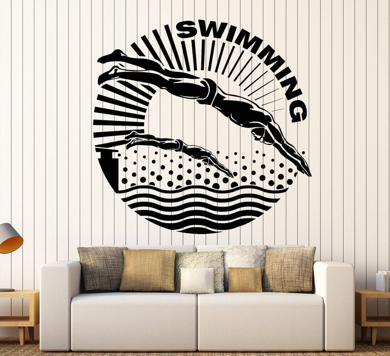 Autocollant mural en vinyle pour nageur, sport aquatique, piscine, cadeau unique (829ig)