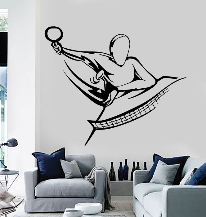 Виниловые наклейки на стену Настольный теннис Пинг-понг Спортивные наклейки Фреска Уникальный подарок (145ig)