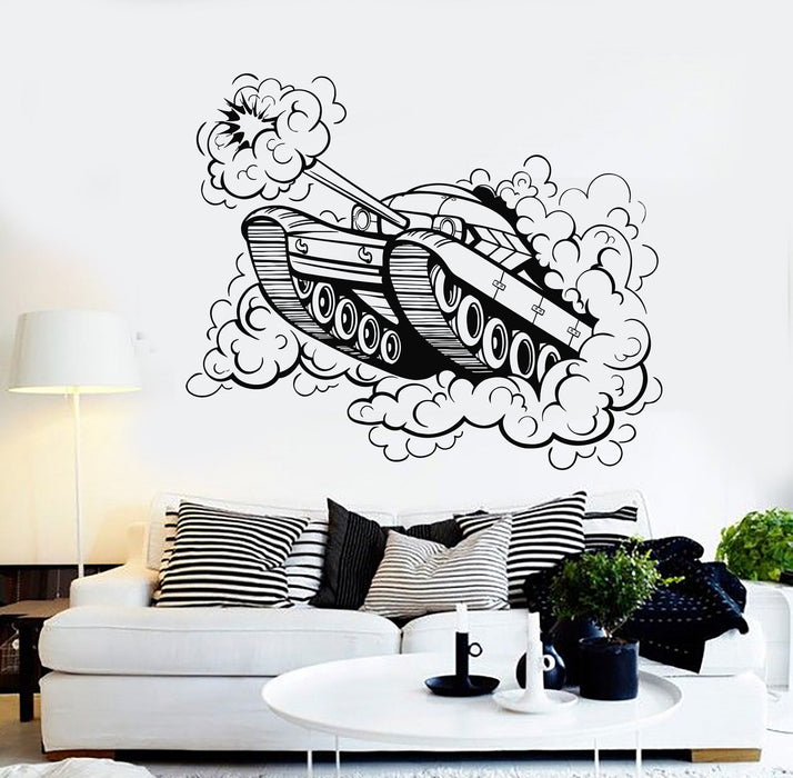Wall Sticker Mural Tank Military Art Boys Room War Stickers Unique Gift (ig4089)