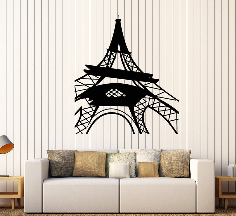 Vinyl Wall Decal Eiffel Tower Paris French Style Girl Room Stickers Unique Gift (623ig)
