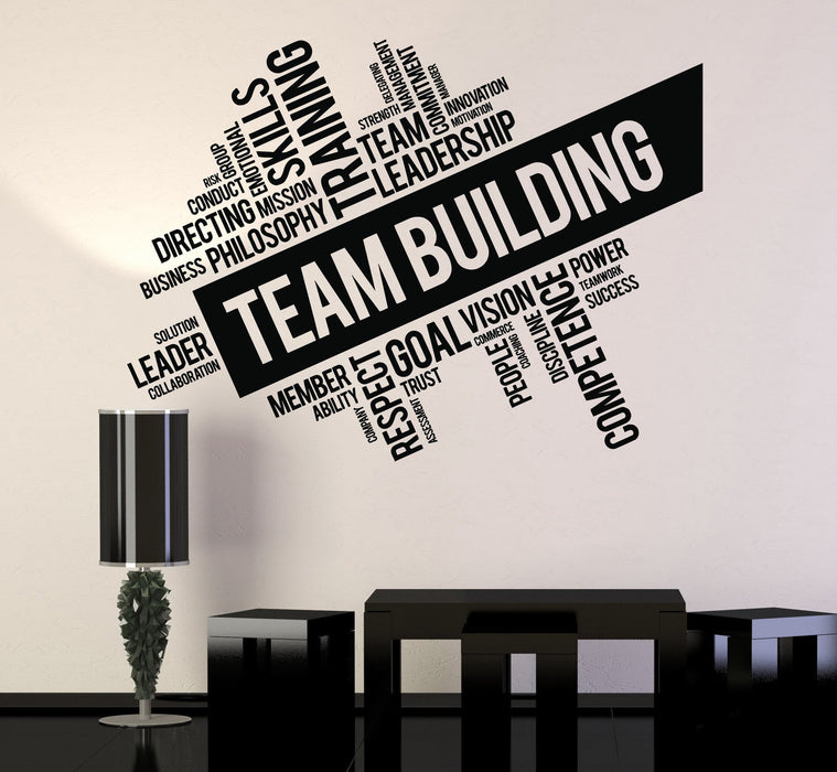 Vinyl Wall Decal Team Building Words Cloud Office Art Decor Stickers Unique Gift (ig4650)