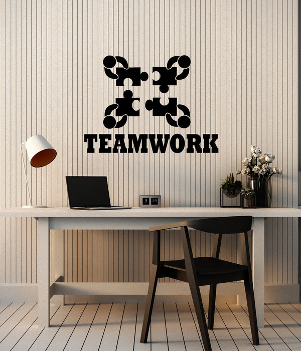 Vinyl Wall Decal Teamwork Logo Motivation Office Decor Business Stickers (4104ig)