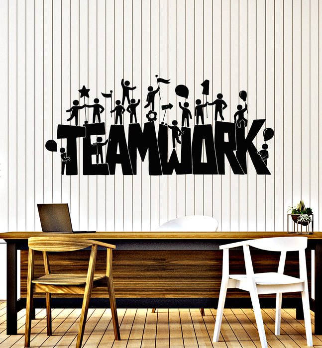 Vinyl Wall Decal Teamwork Logo Motivation Office Decor Quote Word Stickers (4125ig)