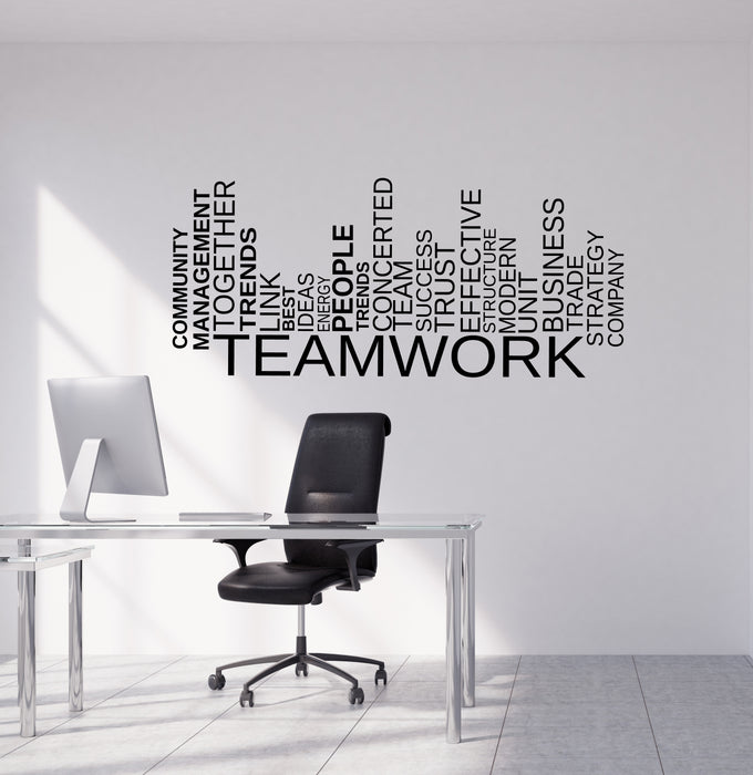 Office Decor, Office Wall Art, Teamwork Stickers, Teamwork Wall Decals, Gifts  Home Office Quote Leadership Motivation Business Vinyl 3205ER 