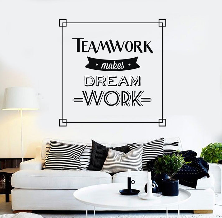 Vinyl Wall Decal Teamwork Quote Motivation Office Stickers Mural Unique Gift (ig4357)
