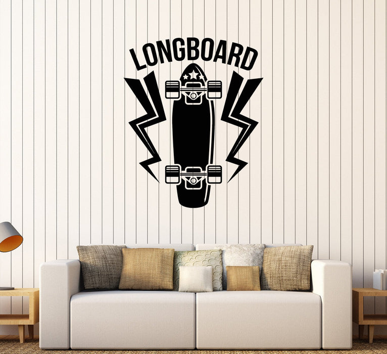 Vinyl Wall Decal Longboard Skateboard Sport Art Room Mural Stickers Unique Gift (516ig)