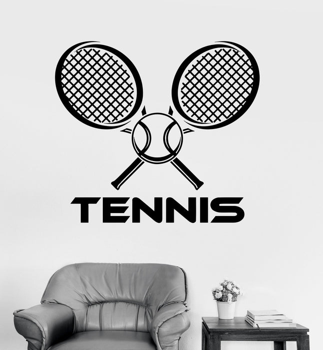 Vinyl Wall Decal Tennis Racket Ball Sports Racquet Stickers Unique Gift (ig3562)