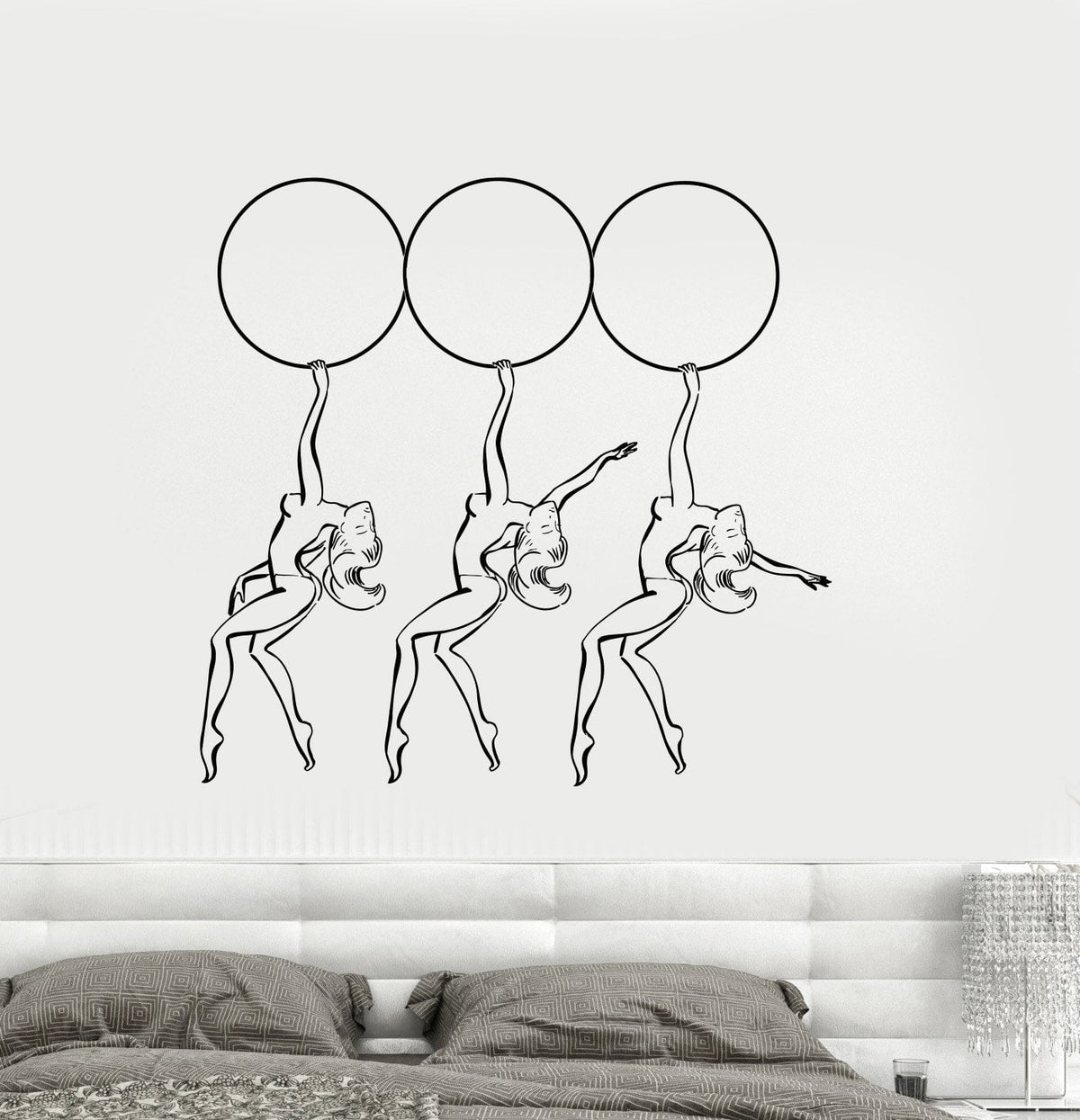 Vinyl Wall Decal Striptease Dancing Naked Sexy Girls Circle Stickers U