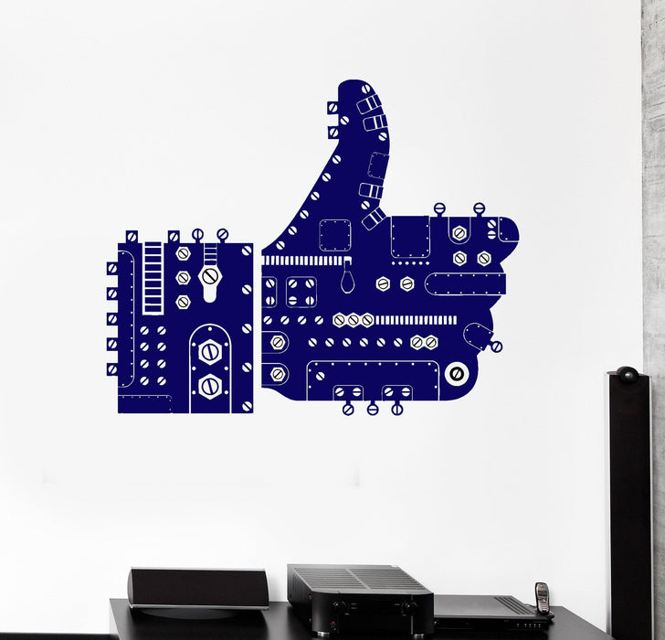 Wall Stickers Thumb Up Steampunk Like Network Social Mural Art Unique Gift ig4306