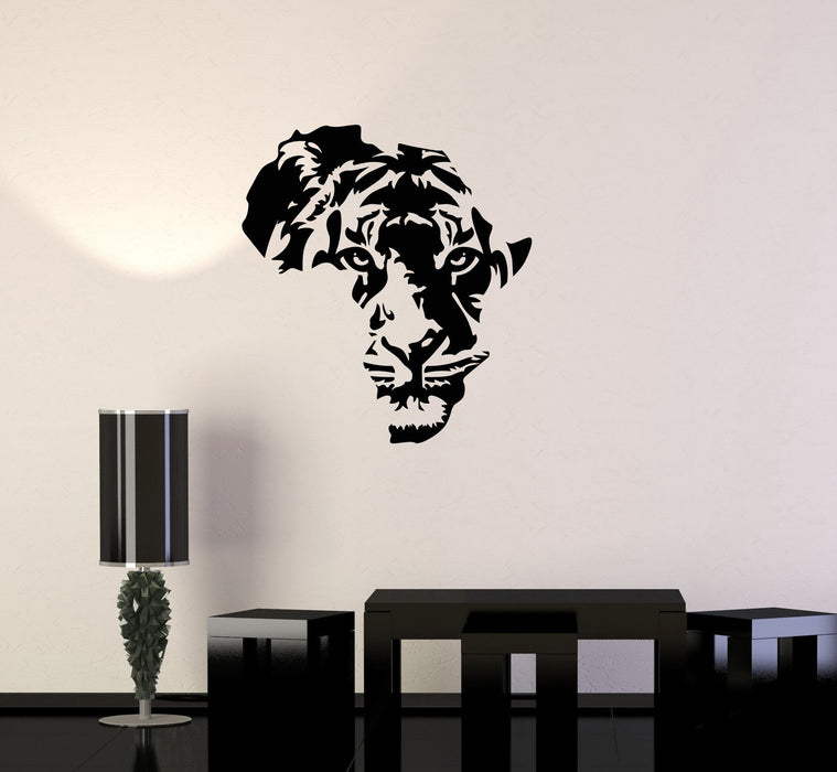 Vinyl Decal Tiger Animal Africa Map Kids Room Wall Stickers Decor Mural Unique Gift (ig2711)