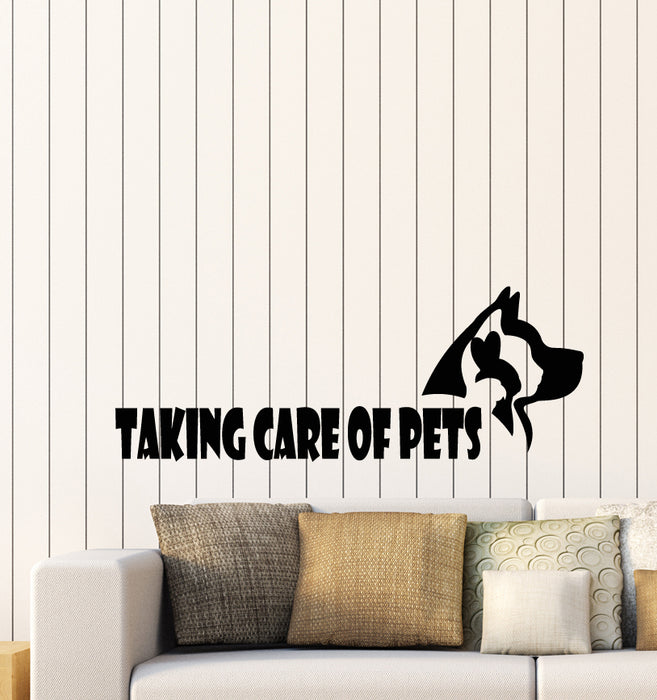 Vinyl Wall Decal Stickers Motivation Quote Taking Care Of Pets Words Inspiring Letters 4094ig (22.5 in x 8 in)