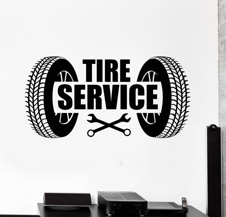 Vinyl Wall Decal Tire Service Repair Garage Car Stickers Murals Unique Gift (ig4840)