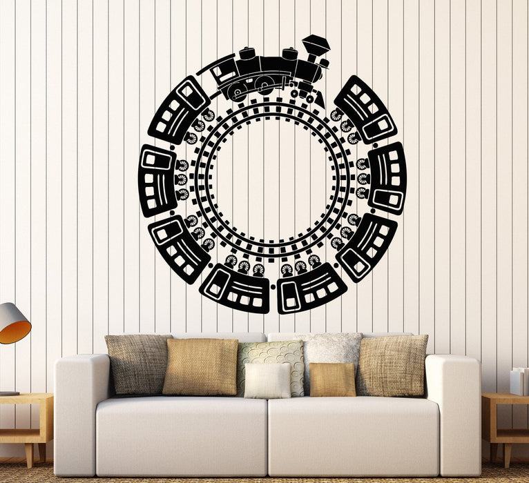 Vinyl Wall Decal Cartoon Train Rails Children's Room Decor Stickers Unique Gift (1361ig)