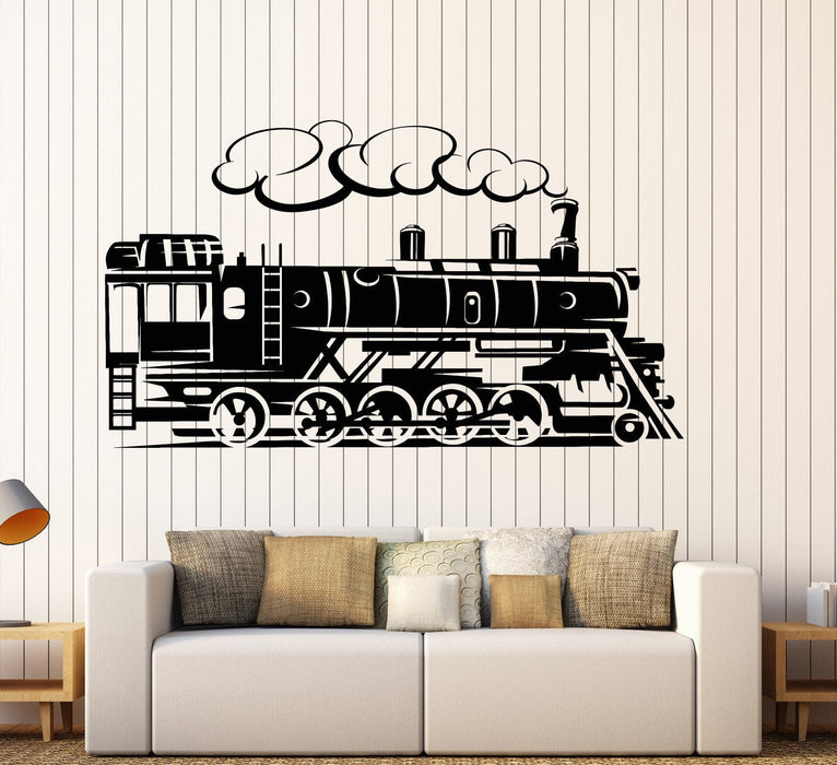 Vinyl Wall Decal Retro Vintage Train Railway Nursery Playroom Stickers Unique Gift (894ig)