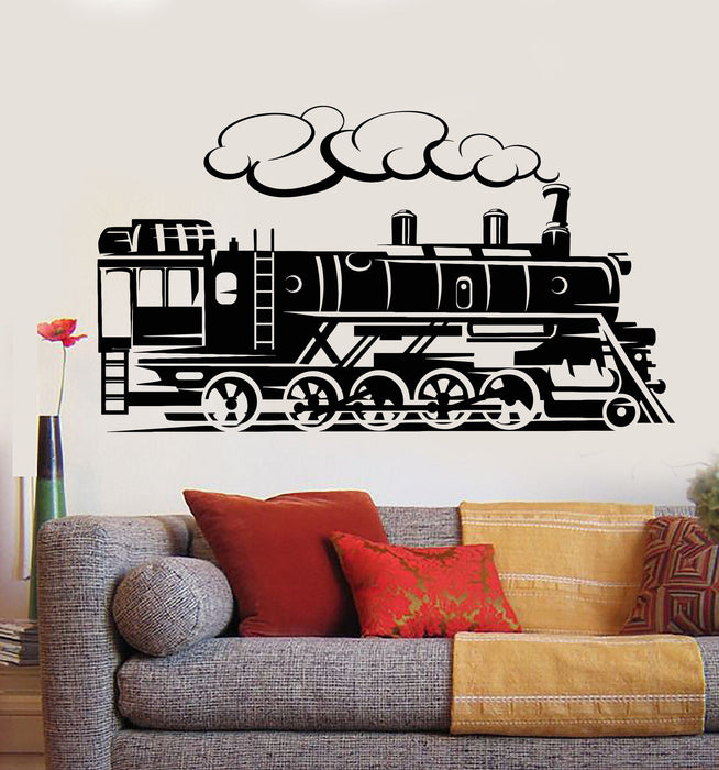 Vinyl Wall Decal Retro Vintage Train Railway Nursery Playroom Stickers Unique Gift (894ig)