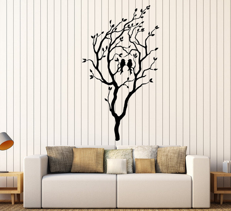 Vinyl Wall Decal Beautiful Tree Romantic Birds Love Stickers Unique Gift (1438ig)