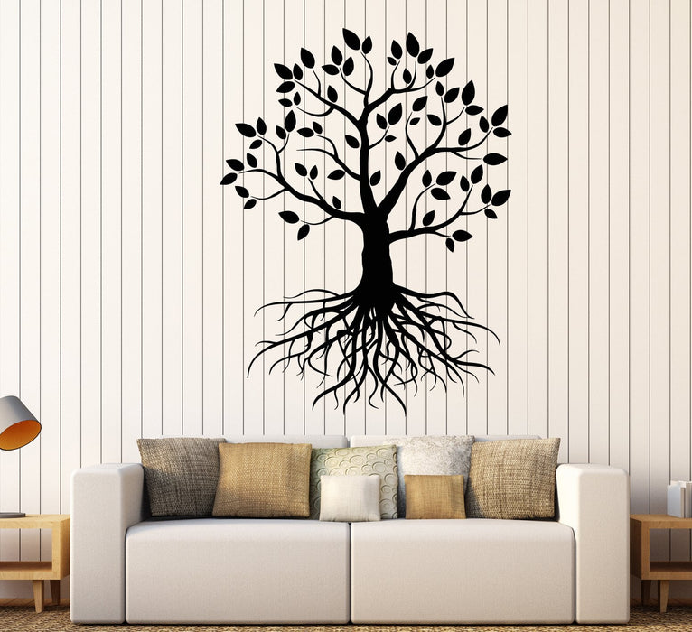 Vinyl Wall Decal Tree Roots Nature Forest Branches Foliage Stickers Unique Gift (1739ig)
