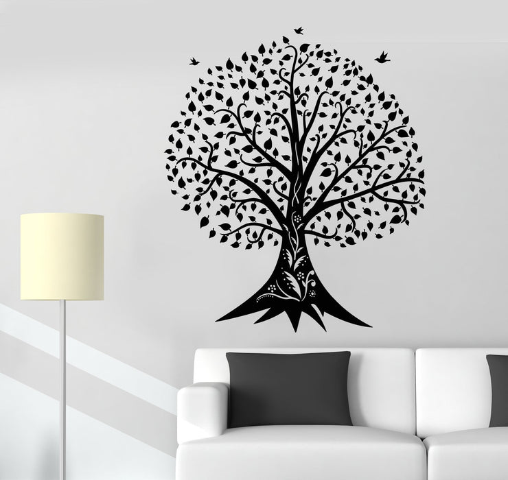Vinyl Wall Decal Family Fairy Foliage Tree Birds Nature Stickers Unique Gift (1771ig)