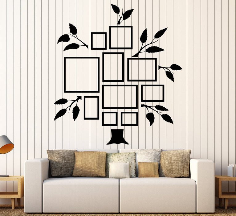 Vinyl Wall Decal Family Tree Frames For Photos Design for Living Rooms Stickers Unique Gift (810ig)