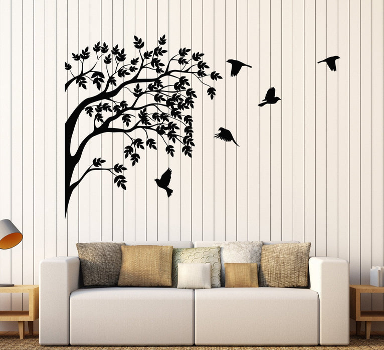Vinyl Wall Decal Decor Sticker Nature Tree Birds Earth Peace Garden Decor Unique Gift (669ig)