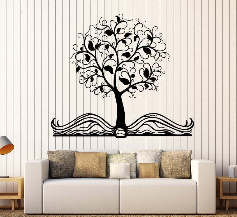 Autocollant mural en vinyle Livre ouvert Arbre magique Conte de fées Autocollants pour chambre d'enfants Cadeau unique (1826ig)