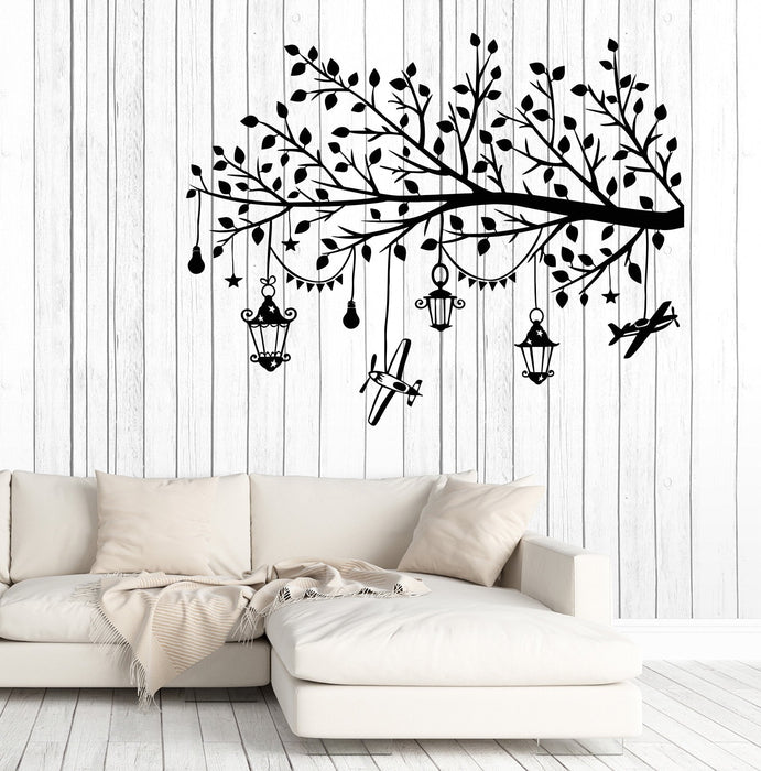 Autocollant mural en vinyle magique et magnifique branche d'arbre, jouets pour chambre d'enfant, cadeau unique (1417ig)