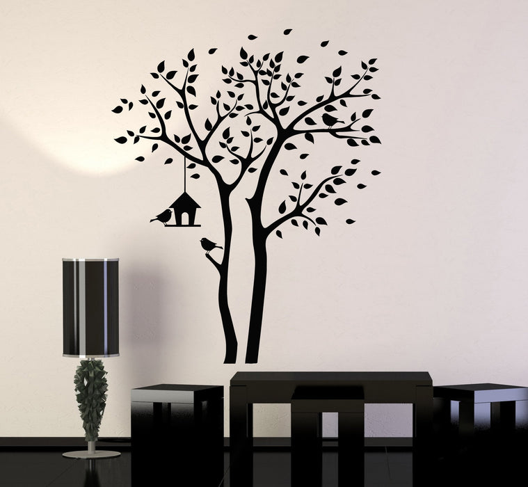 Vinyl Wall Decal Tree Branch Nest Box Leaves Room Decor Stickers Unique Gift (ig4347)