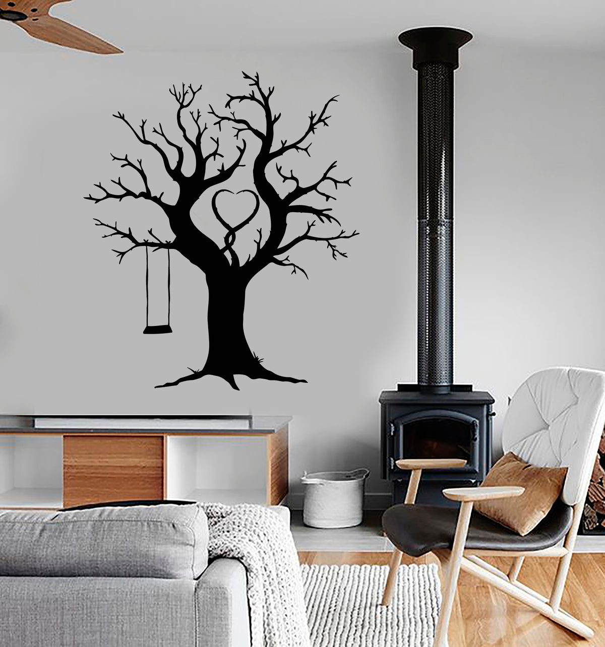 Vinyl Wall Decal Family Tree Nature Swing For Kids Stickers (3483ig ...